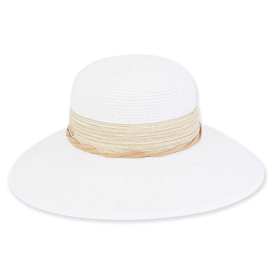 Backless Paper Braid Hat White